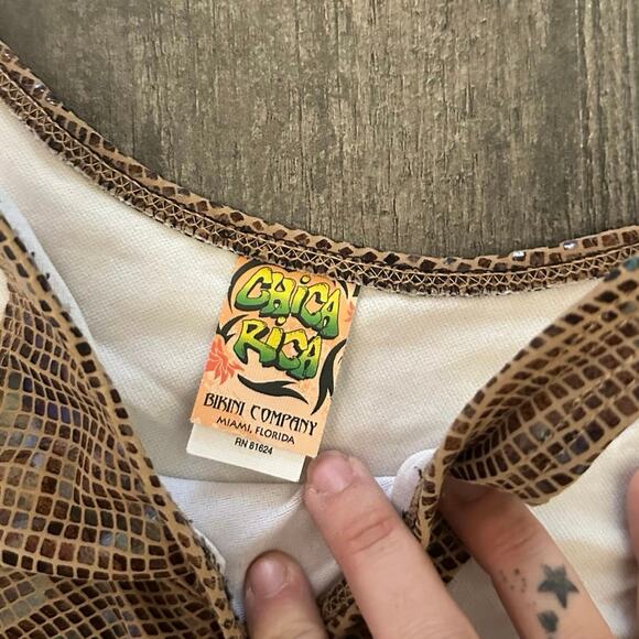 chica rica shiny snake skin bikini bottom - Picture 3 of 4